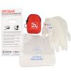 CPR Red Beltloop Keychain Backpack with Faceshield, Gloves, and Cleansing Wipes