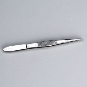 Deluxe Tweezers, 4-1/2" Stainless Steel, Pointed Edge, 1 each