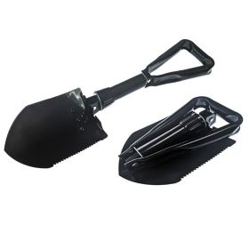 23 Black Tri-Fold Serrated Shovel W/Carrying Case