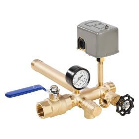 1"x11" Well Pressure Tank Tee Kit 30/50PSI Pressure Switch 1 in Gate Valve