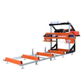 38" Portable Sawmill, 13' Track Length, 24 HP V-Twin Engine, 4-Post Carriage, 10 L Water Tank, EPA Certified Fuel Tank, TMG-PSM38
