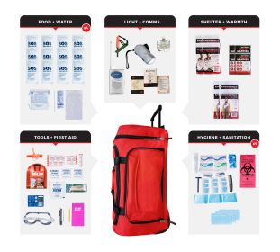 4 Person Essential Survival Kit (Option: Rolling Bag)