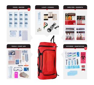 4 Person Comfort Survival Kit (Option: Rolling Bag)