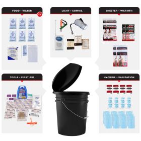 4 Person Necessity Survival Kit (Option: Bucket and Lid)