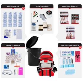 4 Person Essential Survival Kit (Option: Bucket and Lid)
