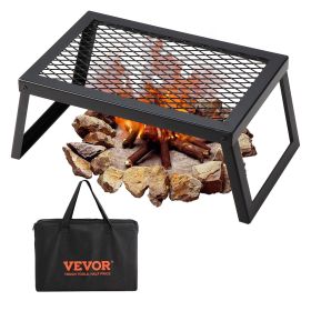 VEVOR Folding Campfire Grill, Heavy Duty Steel Mesh Grate, Portable Camping Grates Over Fire Pit (size: 18")